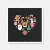 Weihnachts-Herz-Liebe Icons Feiertag Weihnachten W Serviette (Vorderseite)