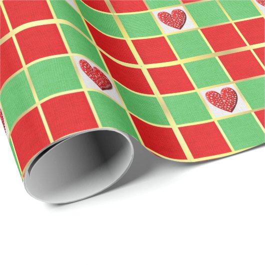Weihnachts-Herz Matte Wrapping Paper Geschenkpapier (Rolleneckpunkt)