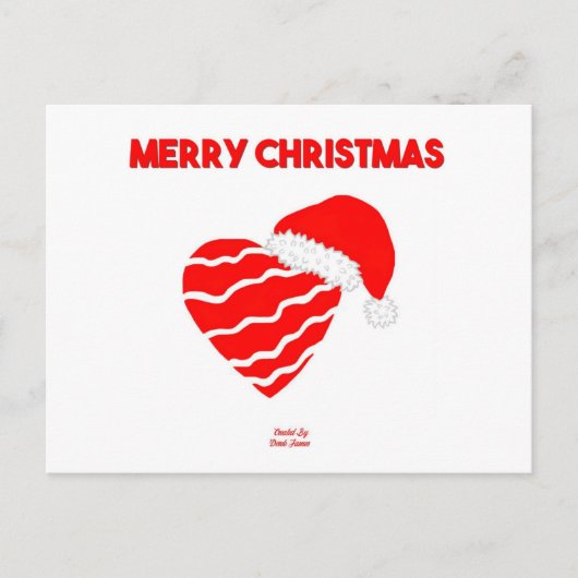 Weihnachts-Herz-Postkarte Postkarte (Vorderseite)