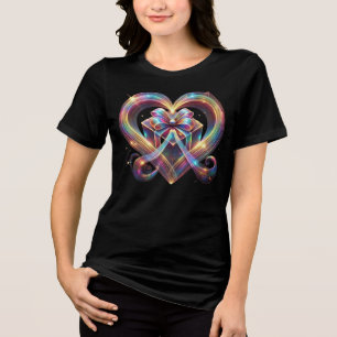 Weihnachts-Herz-Shirt, Geschenk, froh, bunt, Niedl Tri-Blend Shirt