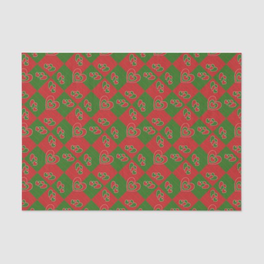 Weihnachts-Herz-Zettel Seidenpapier (Vorderseite)