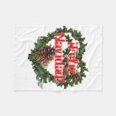 Weihnachts-Herzkranz (Feliz Navidad) Fleecedecke (Vorderseite (Horizontal))