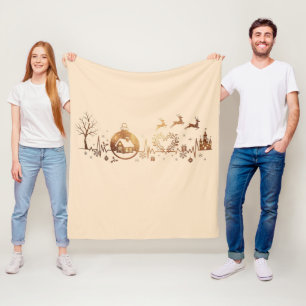 Weihnachts-Herzschlag-Feiertagsdesign Fleecedecke