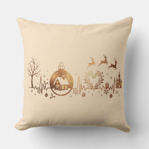 Weihnachts-Herzschlag-Feiertagsdesign Kissen