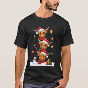 Weihnachts Highland Kuh Kinder Santa Hut Lustig Ho T-Shirt