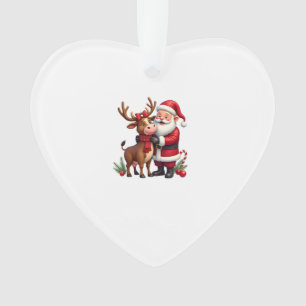 Weihnachts Highland-Kuh mit Santa schottisch vinta Ornament