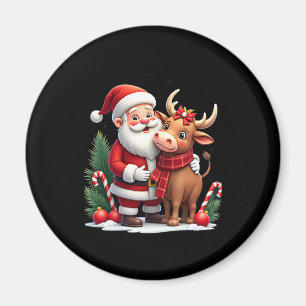 Weihnachts Highland Kuh mit Santa Schottland Vinta Magnet