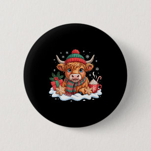 Weihnachts Highland-Kuh Niedliche Färse Kuh Weihna Button