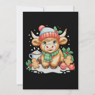 Weihnachts Highland-Kuh Süße Färse Mooey Weihnacht Feiertagskarte