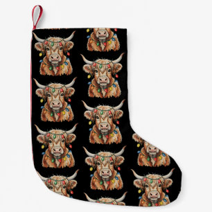 Weihnachts Highland-Kuh Weihnachtsbeleuchtung Baue Kleiner Weihnachtsstrumpf