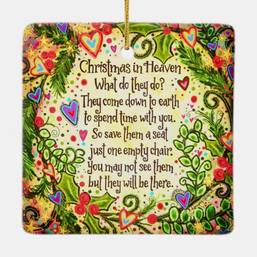 Weihnachts-Himmel Rettete ihnen ein Zitat des Vors Keramikornament (Rückseite)