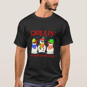 Weihnachts-Hip Hop Musik Snowman Chillin mit meine T-Shirt