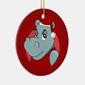 Weihnachts-Hippo-Cartoon Keramik Ornament (Rechts)