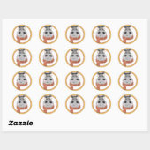 Weihnachts Hippo Classic Round Sticker (Blatt)