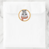 Weihnachts Hippo Classic Round Sticker (Tasche)