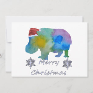 Weihnachts-Hippo Feiertagskarte