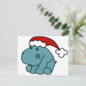 Weihnachts-Hippo Feiertagskarte (Stehend Vorderseite)