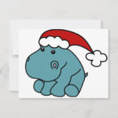 Weihnachts-Hippo Feiertagskarte (Vorderseite)