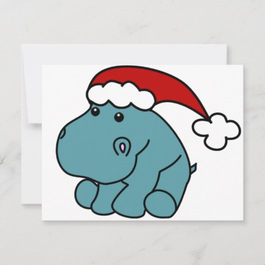 Weihnachts-Hippo Feiertagskarte (Vorderseite)
