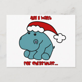 Weihnachts-Hippo Feiertagspostkarte