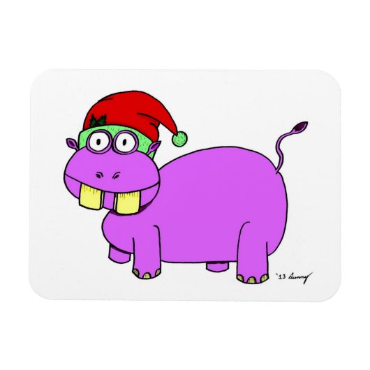 Weihnachts-Hippo-Flexmagnet Magnet (Horizontal)
