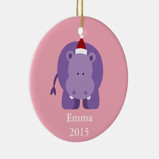 Weihnachts-Hippo Keramikornament (Rechts)