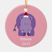 Weihnachts-Hippo Keramikornament (Vorne)