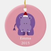 Weihnachts-Hippo Keramikornament (Hinten)