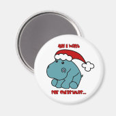Weihnachts-Hippo Magnet (Vorderseite/Rückseite)