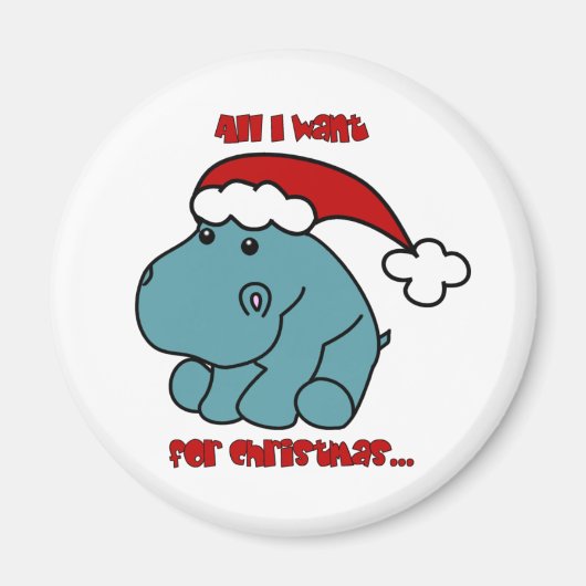 Weihnachts-Hippo Magnet (Vorne)