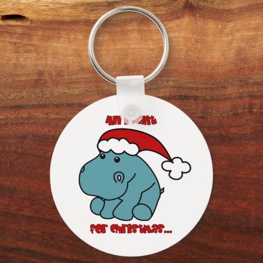 Weihnachts-Hippo Schlüsselanhänger (Vorderseite)