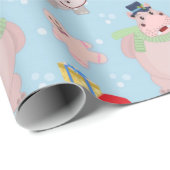 Weihnachts Hippopotamus Muster Geschenkpapier (Rolleneckpunkt)