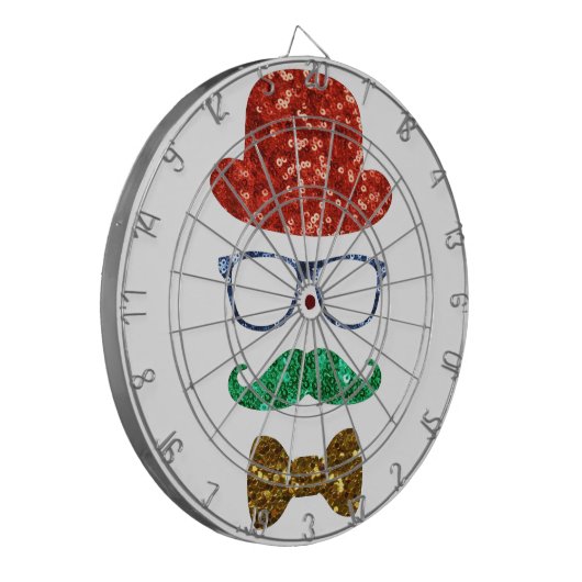 Weihnachts-Hipster Dartscheibe (Vorderseite Links)