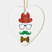 Weihnachts-Hipster Keramik Ornament (Links)
