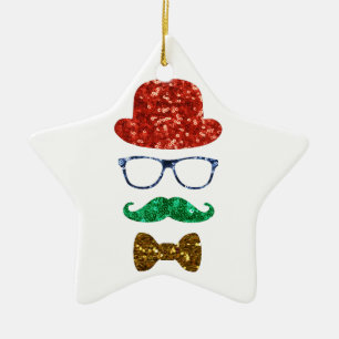 Weihnachts-Hipster Keramikornament