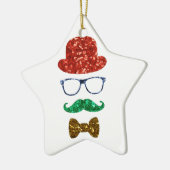 Weihnachts-Hipster Keramikornament (Links)