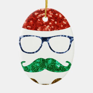 Weihnachts-Hipster Keramikornament
