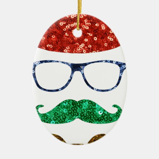 Weihnachts-Hipster Keramikornament (Vorne)