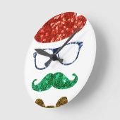 Weihnachts-Hipster Runde Wanduhr (Winkel)