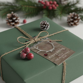 Weihnachts-Hirsch-Antler Rustikale Weihnachtsgesch Geschenkanhänger
