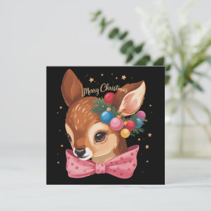 Weihnachts-Hirsch-Bogen Retro-Hirsch Vintage-Urlau Feiertagskarte