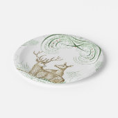 Weihnachts-Hirsch-Drink-Untersetzer Pappteller (Schrägansicht)
