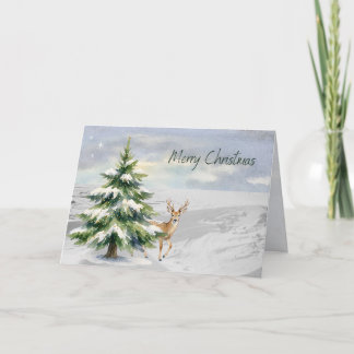 Weihnachts-Hirsch Frohe Weihnachtskarte Feiertagskarte