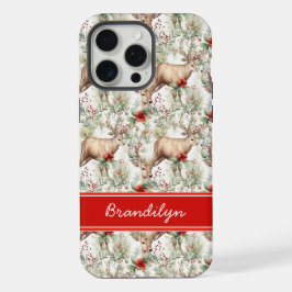 Weihnachts-Hirsch-Handyhülle | Personalisierter Na iPhone 15 Pro Max Hülle