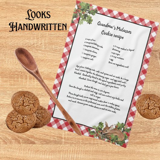 Weihnachts Hirsch Heilige Rezept Keepake Rot Karie Geschirrtuch