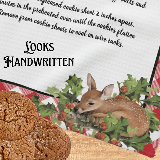 Weihnachts Hirsch Heilige Rezept Keepake Rot Karie Geschirrtuch