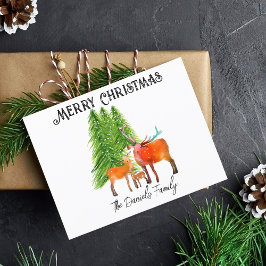 Weihnachts-Hirsch im Schnee Feiertagspostkarte