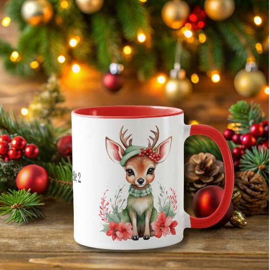 Weihnachts-Hirsch mit Grünhut-Tasse Tasse