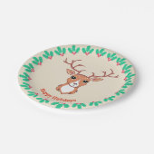 Weihnachts-Hirsch-Papierteller Pappteller (Schrägansicht)