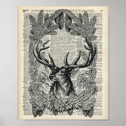 Weihnachts-Hirsch Poster (Vorne)